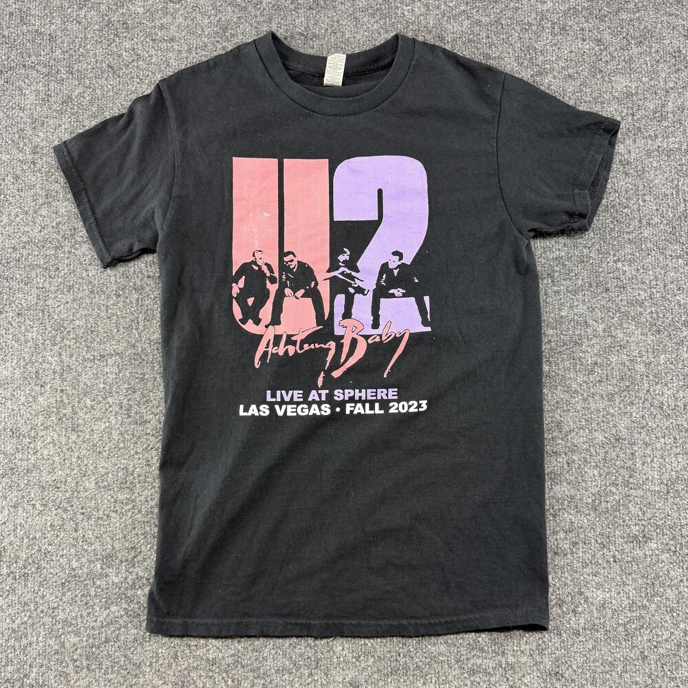 U2 Achtung Baby Live At Sphere Shirt Mens Small Black Las Vegas 2023 Concert Tee